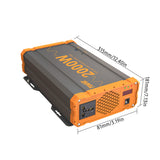 Pure Sine Wave Inverter 2000W Input 220/110VAC Output 12VDC to 110VAC Converter Solar for Home RV Truck Road Trip Camping