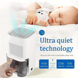 850mL Portable Small Dehumidifier with Basic Air Filter - Auto-off Protection and Humidity Control for Home and Office