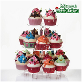 3 Tier Acrylic Stand,Rounded Cupcake Display Stand for Birthday, Baby Shower,Tea Party and Wedding Decor