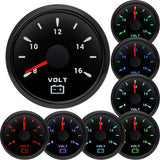 Auto Gauge 2" 52MM Voltmeter for Marine Boat Car 8-16V VOLTS with 7 Color Backlight IP67 Waterproof Volt Meter Indicator