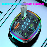 4.2A Fast Charger LED Backlit Atmosphere Light MP3 Player Lossless Music Car Bluetooth 5.0 FM Transmitter PD 18W Type-C Dual USB