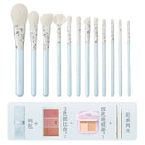 Blue and White Porcelain Makeup Brush Set Portable Concealer Brush Soft Hair Set 12 Pieces