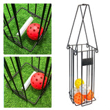 Hopper Ball Picking Frame with Handle 25 Tennis Balls/15 Pickleball Capacity for Easy Pickup Carrying