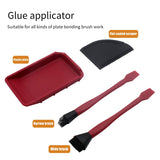 4-Piece Woodworking Adhesive Coating Set Multifunctional Soft Silicone Wood Glue Tray Thin Non-Slip Flat Scraper DIY Crafts