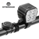 OFFBONDAGE Bicycle Headlight 2-In-1 Near And Far Light 2/4 Lamp Beaded Wire Control Bell Horn Mountain Bike Accessory