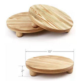 Round Wood Board Pot Flower Pedestal Riser Holder for Indoor Outdoor Display