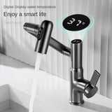 Digital Display LED Basin Faucet 360 Rotation Multifunction Stream Sprayer Hot Cold Water Mixer Sink Tap Bathroom