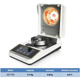 110g/0.001g/0.005g/0.01g Halogen Moisture Analyzer High-Temperature 160°C Toucreen Display USB & RS232 Connectivity