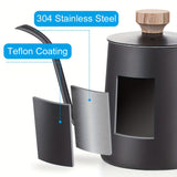 1pc, 304 Stainless Steel Mini Pour Over Coffee Kettle - 350ml/12oz - Manual Coffee Pot - Retro Coffee Kettle