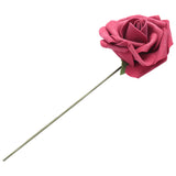 25Pcs Real Looking Bury Roses with Stems for DIY Wedding Bouquets Red Bridal Shower