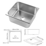 RV Sink Undermount Sink L330 W300 H150mm 304 Stainless Steel for Camper for Bathroom for Bar