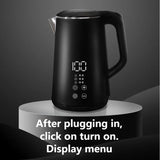 220V 1.6L Electric 304 Stainless Steel Household Anti Scalding Insulation Multifunctional Kettle Home Appliance