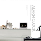 Wireless Bluetooth 5.0 Speaker Portable FM Radio Alarm Clock with Mirror Night Light LED Dispaly Support USB TF Card