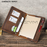 A5 Leather Office Document Holder Detachable Buckle 6 Ring Loose-leaf Notebook Cover Business Stationery