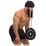 1pc Head and Neck Training Harness with Chain - Strengthen Neck and Chin Muscles with Weight Lifting Exerciser Straps