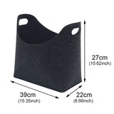 2PCS Home Firewood Holder Storage Basket Toy Book Felt Bag Laundry Foldable Hamper