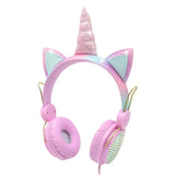 Kids Pink Headphones Girls Children Teens Headset School Birthday Gift Microphone Wired for Computer Hot Sale Child