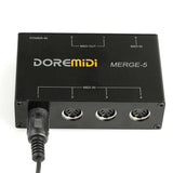 NEW DOREMiDi MERGE-5 Input MIDI Interface Box Power Converter Adapter Controller