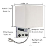 Modern LED Lamp Bedside Bedroom Applique Sconce with Switch USB Interior Headboard Home Hotel Wall Lights(Without Bulbs)