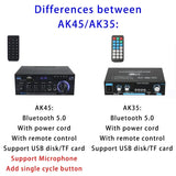 AK45 800W Home Digital Amplifiers Audio Bass Video Power Bluetooth Amplifier Hifi FM Music Subwoofer Speakers USB SD Mic Input