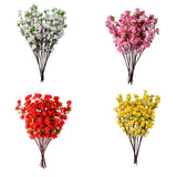 10Pcs Flowers Blossom Bouquets Faux Peach Fake Plants For Decor