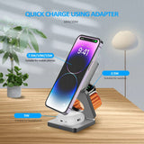 3 In 1 Magnetic Wireless Charger Stand Pad for iPhone 15 14 13 12 IWatch Foldable Fast Charging Dock Station Plastic
