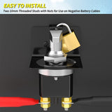 500A 12V 20247 Battery Disconnect with Lockout Plate Heavy Duty Kill Switch Fixed Handle Isolator for Car Auto RV Boat