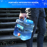 7.5/10/15L Large Capacity Pure Buckets Container With Faucet Portable Driving Tan Emergency Water Storage
