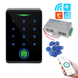 Tuya WiFi APP Keypad Fingerprint Door Access Control System RFID 125KHz Proximity Card controller