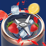 New Portable Blender 400Ml Electric Juicer Lemon Orange Fruit Squeezer Wireless Rechargable 21000Rpm Mixer(Blue)
