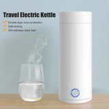 400ml Travel Stainless Steel Vacuum Insulated Cup Auto Off Electric Kettle Water Boiler Bottle For Tea Coffee