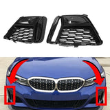 Top-1Pair Front Fog Lamp Grille Trim Cover For 3 Series G20 G21 G28 M340I 2019-2022 51118075649 51118075650