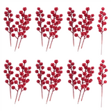 20 Pack 8inch Artificial Christmas Red Berries Stems for Ornaments,DIY Xmas Wreath,Holiday and Home Decor