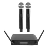 GLXD4 Wireless Microphone 2 Channels UHF Professional Handheld Mic for Stage Party Karaoke Church Meeting EU Plug