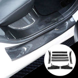 8pcs Door Sill Scuff Plate Guard Car Refitting Fit for Tesla Model 3 20162017 2018 2019 2020 ABS Carbon Fiber Style Accessory