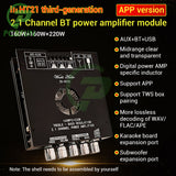 ZK-HT21-3G third-generation 2.1-channel TDA7498E Bt amplifier module subwoofer 160Wx2+220V supports APP