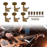 6R Guitar Tuning Keys Tuners Machine Head 6 String Bronze Plated Single Hole Tuning Pegs for Classical Acoustic Guitar NEW