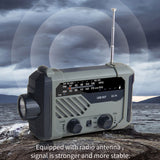 AM/FM Radio, Multi-functional Reading Lamp, Flashlight with SOS Alarm - Solar Charging 2000mAh Power Bank for Outdoor Emergency