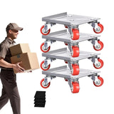 Heavy Mover 5-Wheel Furniture Dollies Locking Wheels Load Lifter Moving Tool Set with Anti-Skid Pad Home