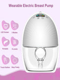 Wearable Portable Hands Free Electric Breast Pump 3 Modes 9 Suction Level LED Screen Touch Control Button Low Noise