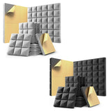 Pack Sound Proof Foam With Self-Adhesive, 12 X 2 Inches Acoustic Panels,Soundproof Wall Panels Durable Black