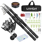 2pcs Ultra Light Rod and Combos Telescc Pole with Spinning Reel Combo Kit Fishing e Lures Hoo Set