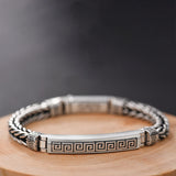S925 Sterling Silver Six Character True Word Echo Pattern Xiangyun Handwoven Men's Bracelet