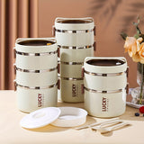 Stainless steel with bag isothermal cold dish for schools, campsites, Trabo - alphabet theme, remade format