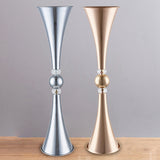 Trumpet Shape Metal Vase Table Centerpiece Party Road Lead High Flower Stand For Wedding Decor