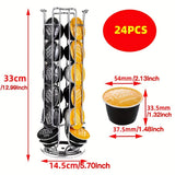 1pc 24 Grids Coffee Pod Holder, Compatible With Dolce Gusto Capsules (24pcs),Coffee Pod Carousel,Spins 360-Degrees