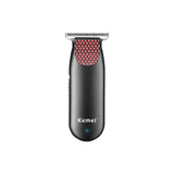 Kemei Km-889 Mini Portable Low Noise Black Carbon Steel Cutter Head Rechargeable Cordless Hair Clipper