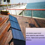 18V 100W Foldable Portable Solar Charger - DC+USB Fast Charge for Phone, Camping, Van, RV, Outdoor