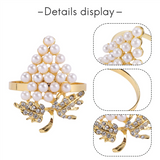 Rings Set of 6, with Glittering Imitation Diamond and Inlay Alloy Napkin Ring Holder