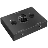 3.5Mm Stereo Audio Switch Plastic Passive Speaker Headphone Manual Selector Splitter Box Audio Sharing